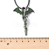 Alloy Enamel Dragon Wrapped Sword Pendant Necklaces NJEW-V005-02P-01-4