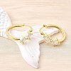 Rhombus Brass Micro Pave Clear Cubic Zirconia Hoop Earrings EJEW-Z121-07G-3