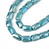 Electroplate Opaque Solid Color Glass Beads Strands X-EGLA-N002-25-A06-3