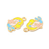 Light Gold Plated Alloy Pendants ENAM-T016-38LG-2