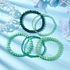 5Pcs 5 Styles Faceted Round Glass Beaded Stretch Bracelet Sets BJEW-JB10423-06-2