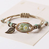 Alloy & Porcelain & Wax Cord Charm Bracelets FS-WGF05A0-01-1