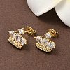Brass Micro Pave Cubic Zirconia Stud Earrings EJEW-D323-05G-2
