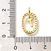 Brass Micro Pave Cubic Zirconia Pendants ZIRC-P123-01G-T02-3