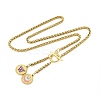 Ion Plating(IP) 304 Stainless Steel Purple Enamel Letter & Eye Pendant Wheat Chain Necklaces STAS-Z102-01G-W-2