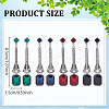 4 Pairs 4 Colors Rhinestone Rectangle Dangle Stud Earrings EJEW-AN0004-18-2