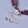 Natural Garnet Beaded Necklaces NJEW-K114-C-A04-3