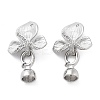 Brass Micro Pave Clear Cubic Zirconia Fold Over Clasps KK-Z080-05P-1