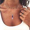 12Pcs Bullet Natural Amethyst Pointed Pendants G-FW0001-11-6