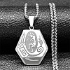 201 Stainless Steel Native American Hexagon Pendant Necklaces LS-NJEW-K283-02P-1
