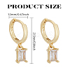 1 Pair Brass Micro Pave Cubic Zirconia Hoop Earrings EJEW-LP0004-74B-2