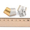 304 Stainless Steel Two Tone Square Stud Earrings EJEW-D306-06G-3