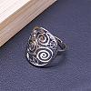 Non-Tarnish 201 Stainless Steel Triskele Triskelion Adjustable Rings RJEW-C074-07P-1