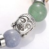 Buddha Head Gemstone Beaded Stretch Bracelets BJEW-JB01862-02-2