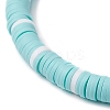 Flat Round Handmade Polymer Clay Heishi Beaded Stretch Bracelets BJEW-JB11715-02-4