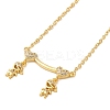 Brass Micro Pave Clear Cubic Zirconia Girls and boys Pendant Necklaces for Valentine's Day LS-NJEW-K381-01C-G-1
