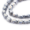 Opaque Baking Paint Crackle Glass Beads Strands EGLA-S174-21G-3