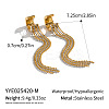 304 Stainless Steel Two Tone Hoop Earrings AU2078-2-2