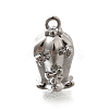 Brass Micro Pave Cubic Zirconia Pendants KK-Q035-15P-01-1