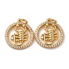 Brass Micro Pave Cubic Zirconia Pendants KK-P308-58G-1