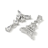 Brass Micro Pave Clear Cubic Zirconia Pendants KK-S367-10B-2