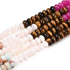 Natural Tiger Eye & Dyed White Jade & Whit Shell & Synthetic Shoushan Stone Beads Strands G-Z135-C08-2