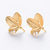 Brass Cubic Zirconia Stud Earring Findings KK-T049-11G-NF-2