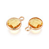 Golden Tone Brass Glass Charms X-GLAA-ZX008-24F-G-2