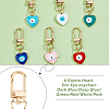 6Pcs 6 Colors Heart with Evil Eye Alloy Enamel Pendant Decoration KEYC-DC0001-27-5