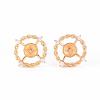 Brass Micro Pave Clear Cubic Zirconia Stud Earrings Findings KK-T062-122G-NF-1