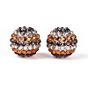 Acrylic with Resin Rhinestone Beads OACR-T030-21C-1