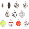 66Pcs 11 Styles Sports Theme Alloy Enamel Connector Charms ENAM-SC0006-65-6