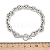 304 Stainless Steel Cable Chain Bracelets for Women BJEW-C129-08A-P-3