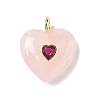 Natural Rose Quartz Pendants G-C274-04H-1