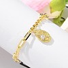 Brass Micro Pave Clear Cubic Zirconia Charm Bracelets BJEW-U020-05G-1