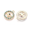 Rack Plating Alloy Rhinestone Pendants PALLOY-T091-22C-G-2