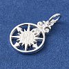 925 Sterling Silver Pave Clear Cubic Zirconia Compass Charms STER-K180-02S-3