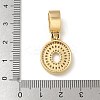 Brass Clear Cubic Zirconia European Dangle Charms LS-KK-R003-01G-00-4