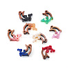 16Pcs 8 Colors Opaque Resin & Walnut Wood Connector Charms RESI-TA0002-69-3