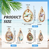 12Pcs 3 Styles Natural Paua Shell Pendants SHEL-BC0001-038-2