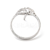 Non-Tarnish 304 Stainless Steel Hollow Lotus Adjustable Ring RJEW-L107-021P-3