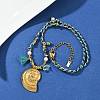 304 Stainless Steel Shell Shape Pendant Cotton Cord Necklaces NJEW-C093-05B-G-2