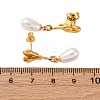304 Stainless Steel Plastic Imitation Pearl Dangle Stud Earrings EJEW-Z118-06G-5
