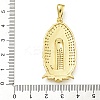 Virgin Mary Theme Rack Plating Brass Micro Pave Clear Cubic Zirconia Pendants KK-Z067-06G-07-3