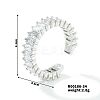 Fashionable Unisex Brass Micro Pave Clear Cubic Zirconia Open Cuff Rings VA2990-11-1