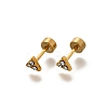 Ion Plating(IP) 304 Stainless Steel Triangle Stud Earrings EJEW-A118-11G-01-4