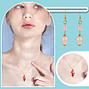 120Pcs 12 Colors Glass Pendants PALLOY-GA00009-6