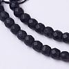 Synthetic Black Stone Beads Strands G-C059-4mm-1-3