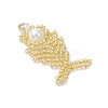 Glass Seed Beaded Fish Pendants PALLOY-MZ00666-04-3