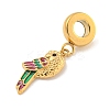 Ion Plating(IP) 304 Stainless Steel Enamel European Dangle Charms STAS-U005-34G-2